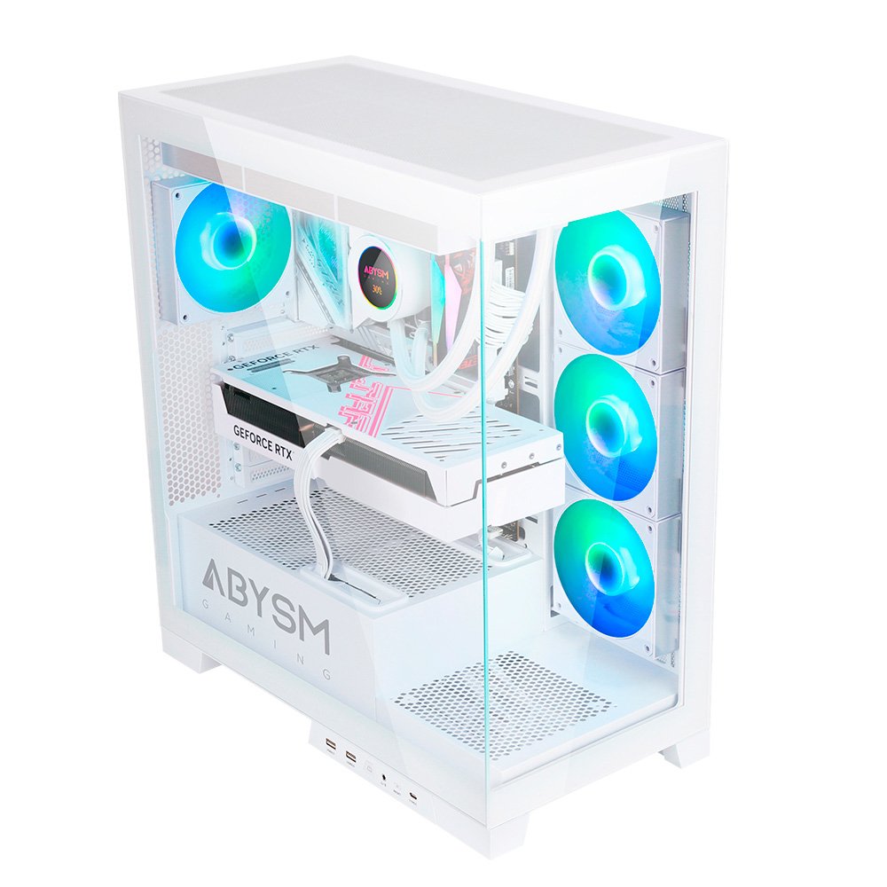 Abysm Danube Sava H500 White Caja Torre Atx, Itx, Micro Atx - Lateral Y Frontal Cristal Templado - 3.5" Y 2.5" - Usb-A,