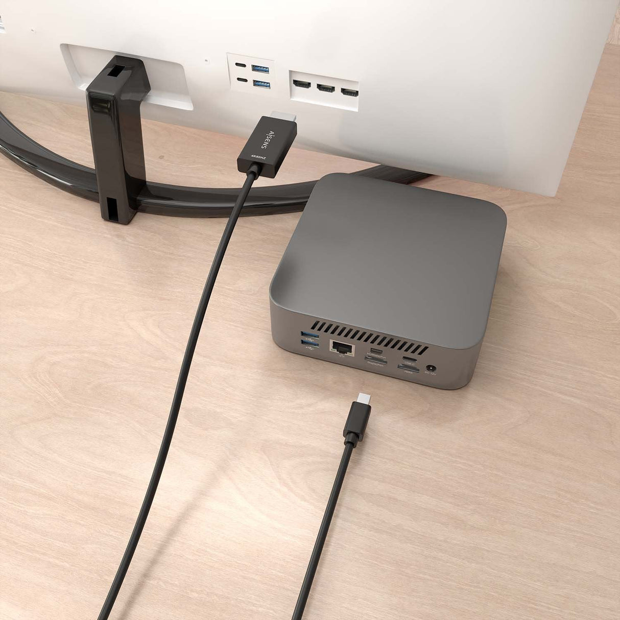 Aisens Cable Conversor Mini Dp A Hdmi 4k@60hz, Mini Dp/M-Hdmi/M, Negro, 2.0m