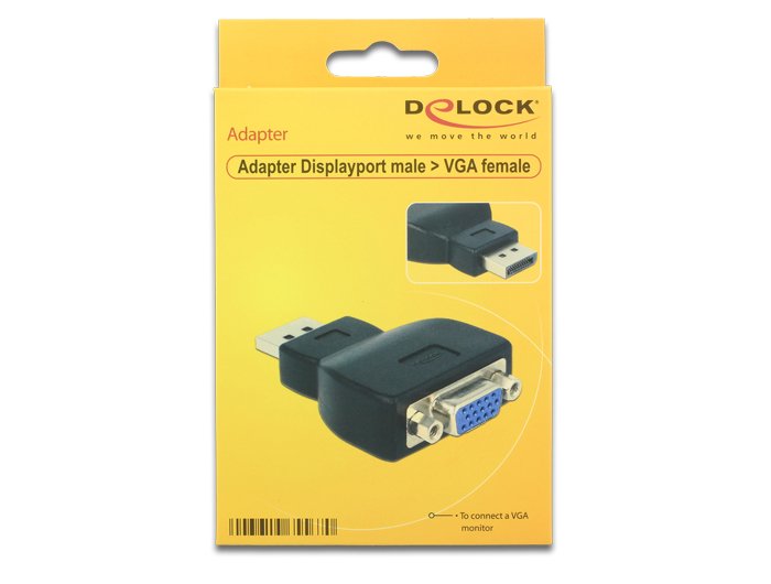 EAN 4043619655670 - DeLOCK 65567 cambiador de género para cable DisplayPort VGA Negro imagen 2