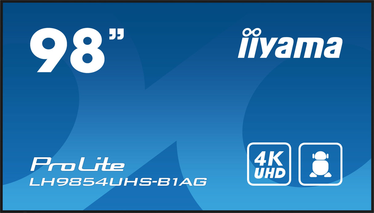 Iiyama Lh9854uhs-B1ag Pantalla Señalización 2,48 M (97.5") Lcd Wifi 500 Cd / M² 4k Ultra Hd Negro Procesador Incorporado Android 11 24/7