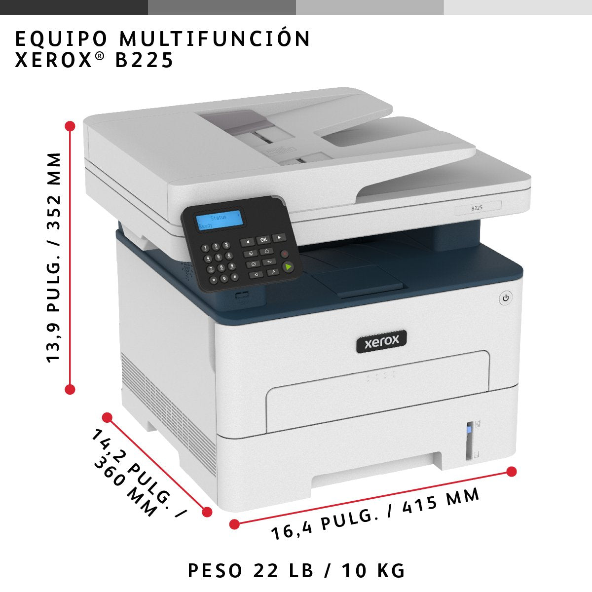 EAN 0095205069280 - Xerox B225V_DNI impresora multifunción Laser 1200 x 1200 DPI 36 ppm Wifi imagen 8