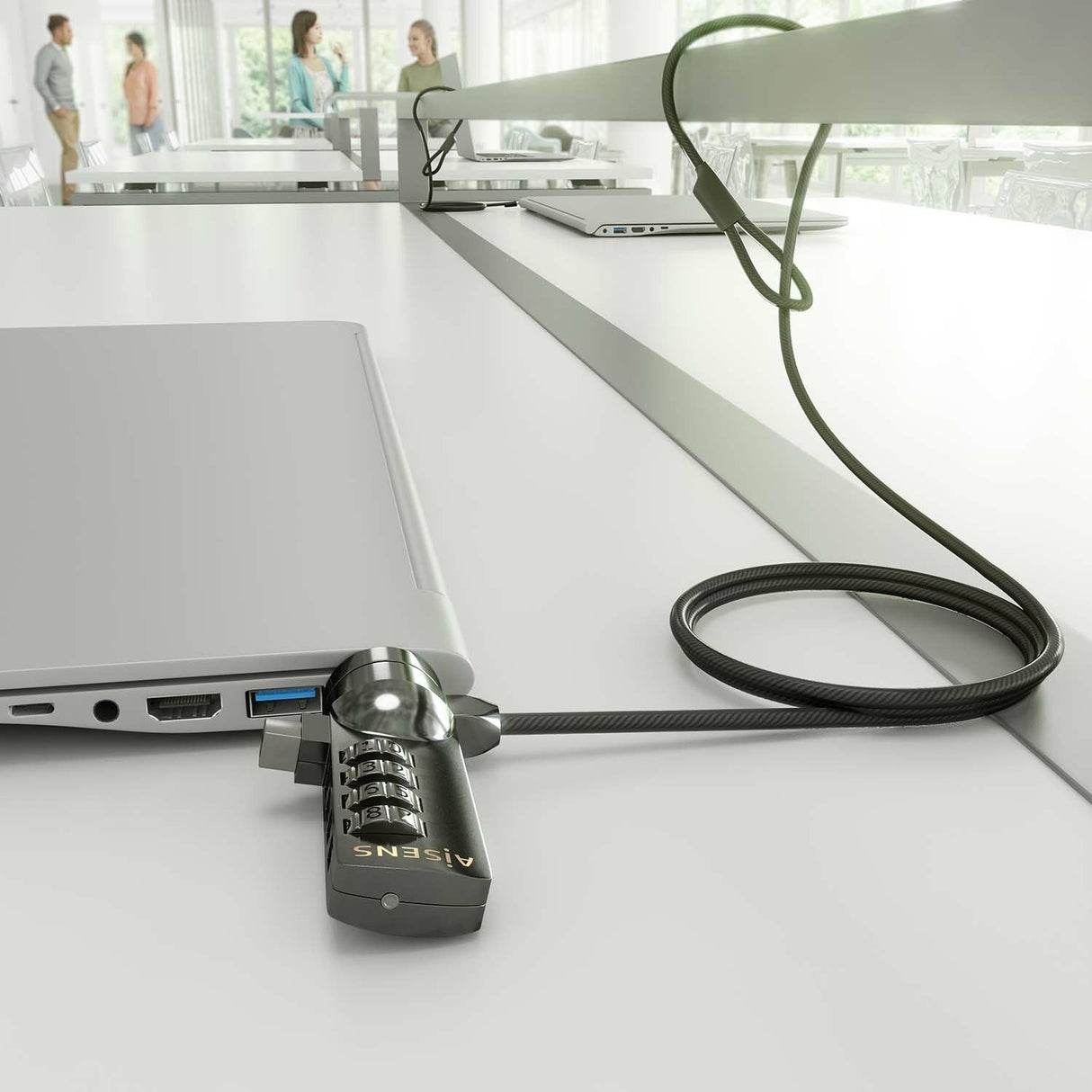 Aisens Cable De Seguridad Para Portátiles Aslk-D40n03-Bk 1.5m