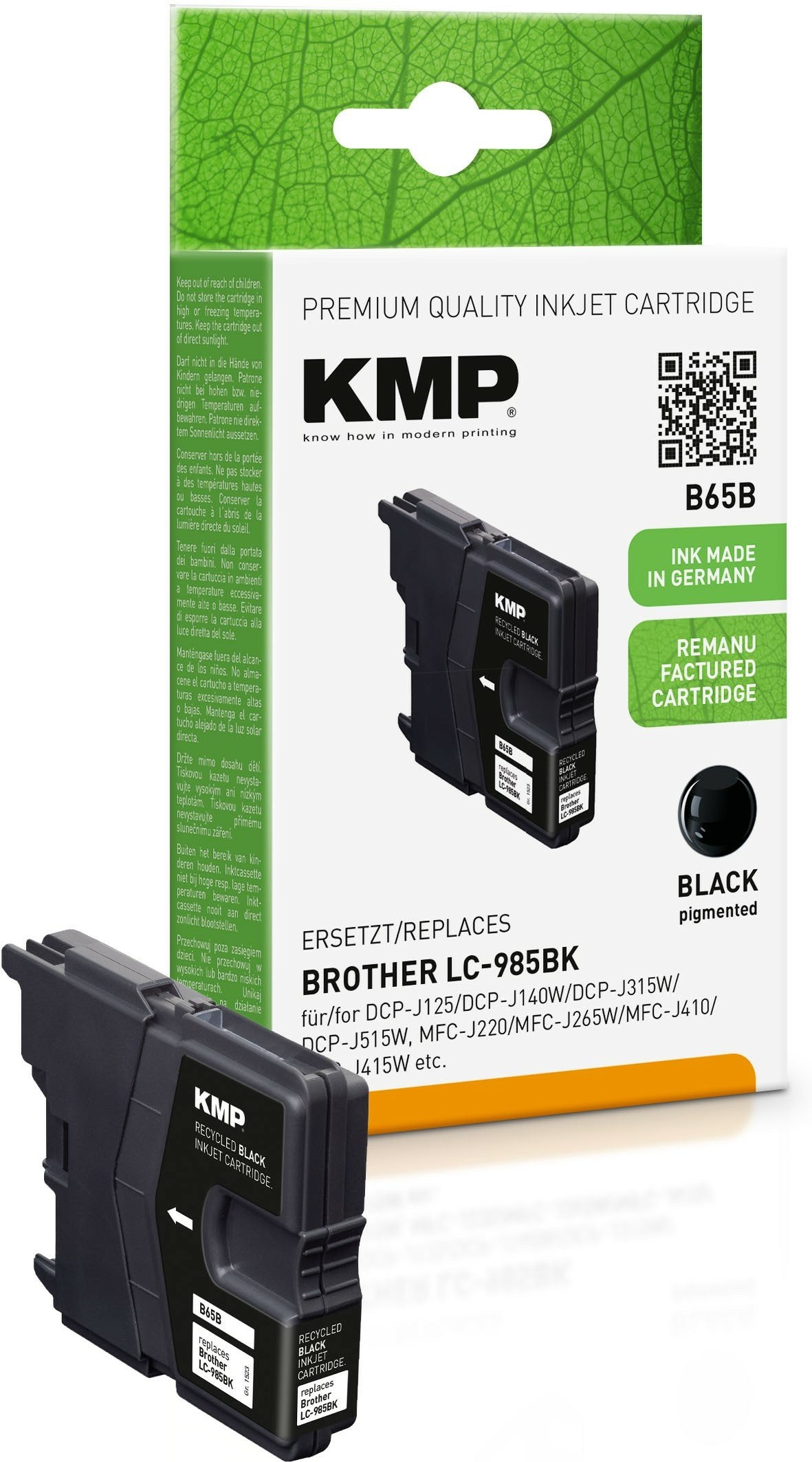 Kmp Cartucho Brother Lc-985bk Negro 300 S. B65b