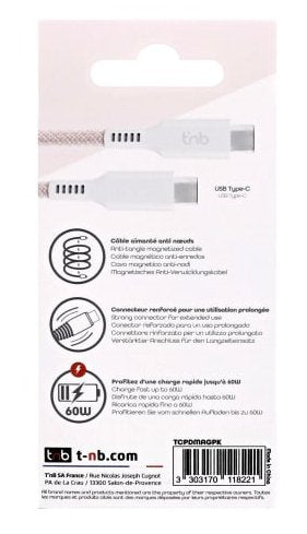 Tnb Cable De Funda Magnetica Usb-C A Usb-C - 1.5m - Pink