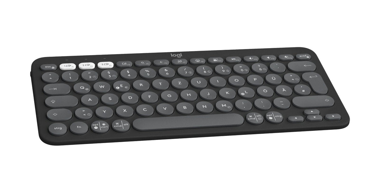 Teclado Alemán Logitech Pebble Keys 2 K380s Rf Wireless + Bluetooth Qwertz Grafito