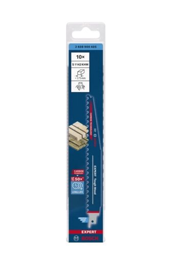 Bosch Hoja De Sierra De Sable Expert  Tough Woodâ S 1142 Khm, 10 Piezas 2608900405