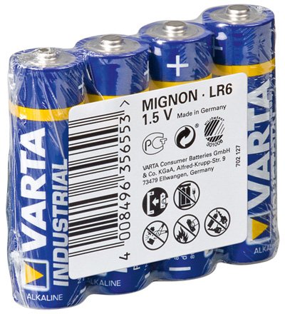 Varta Bateria Industrial Mignon Aa Lr6 Pack 4 Unidades
