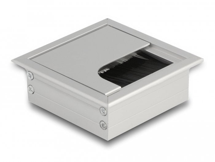 Delock 66860 Pasacables Para Montaje En Mesa Con Cepillo 80 X 80 X 28 Mm Plata