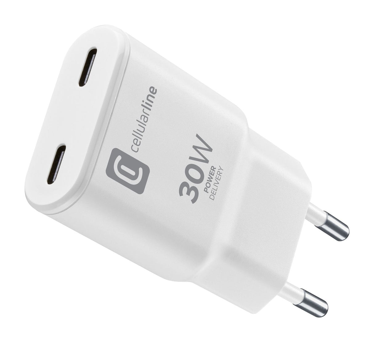 Cellularline Usb-C Duo Gan Reiselader 30w White