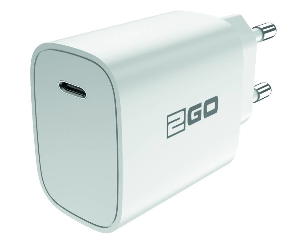 Cargador De Red 2go 100v-240v-Power Delivery-Blanco Usb Tipo C