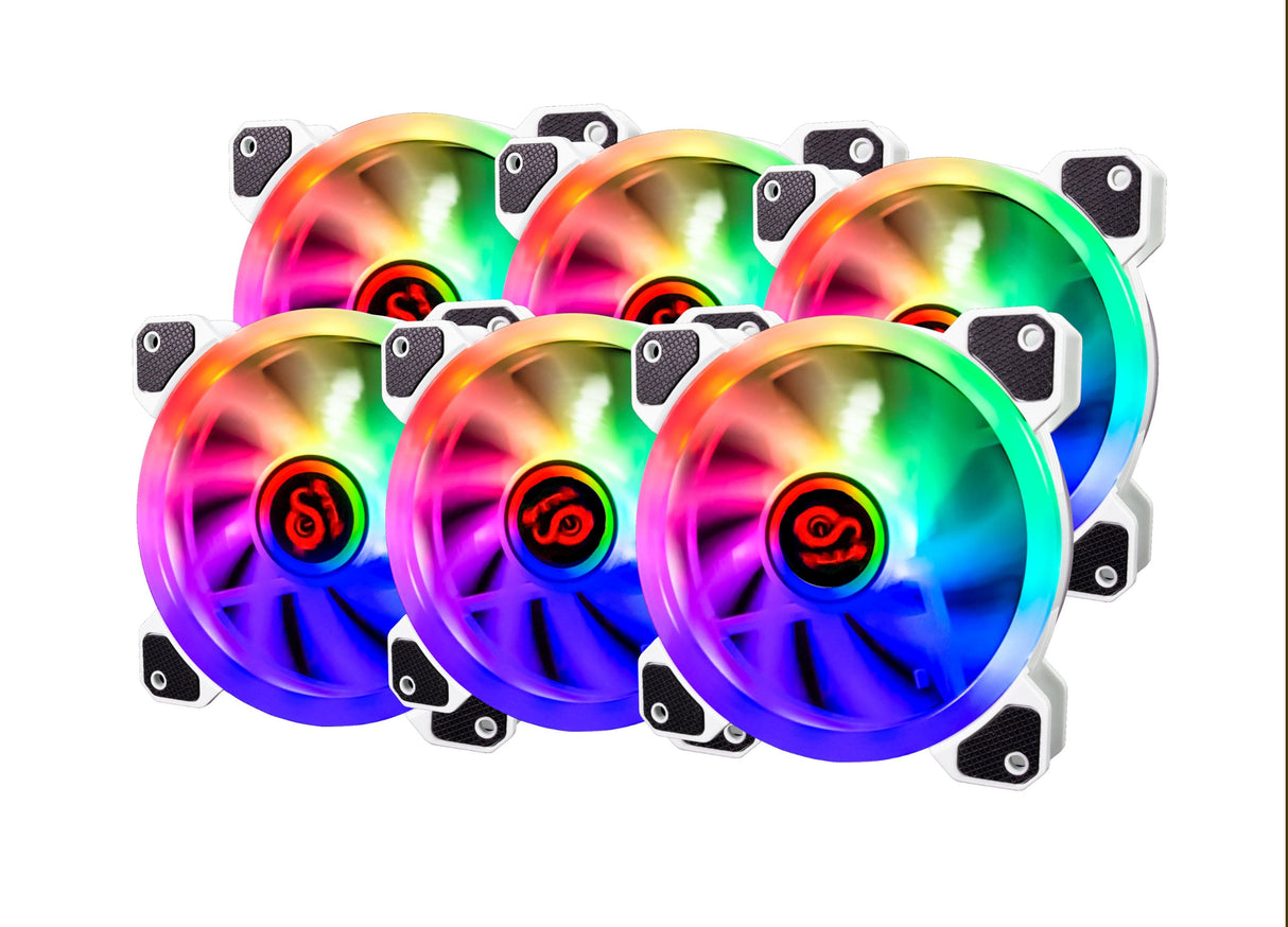 Talius Iris Spectrum Argb/Cronos - Kit De 6 Ventiladores 120 Mm Color Blanco