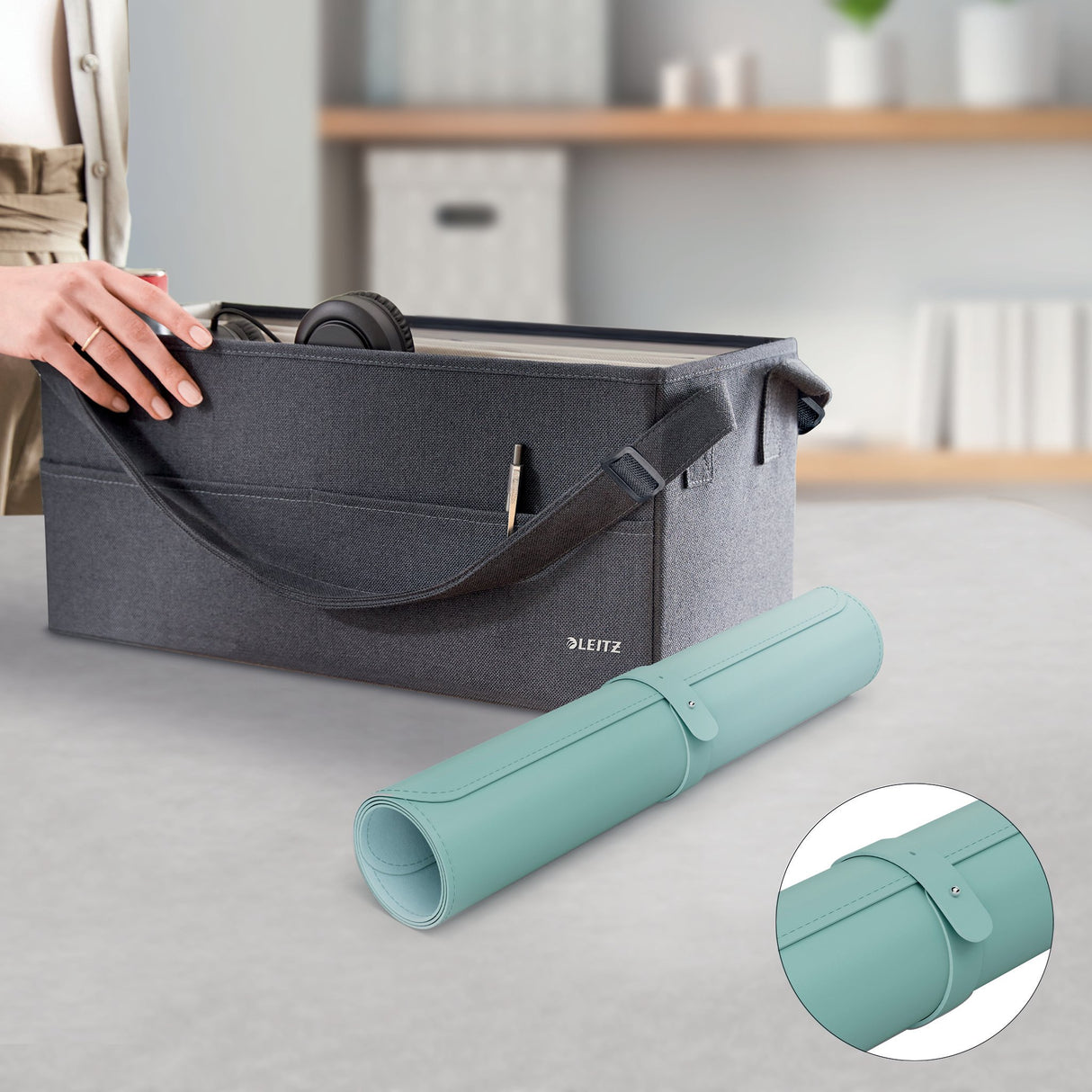 EAN 4002432141838 - Leitz 53820051 protector de escritorio Cloruro de polivinilo (PVC) Color menta imagen 3