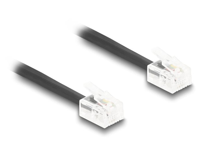 Delock Telefoncable Spiralcable Rj11 Stecker Zu Rj11 Stecker Schwarz 5 M