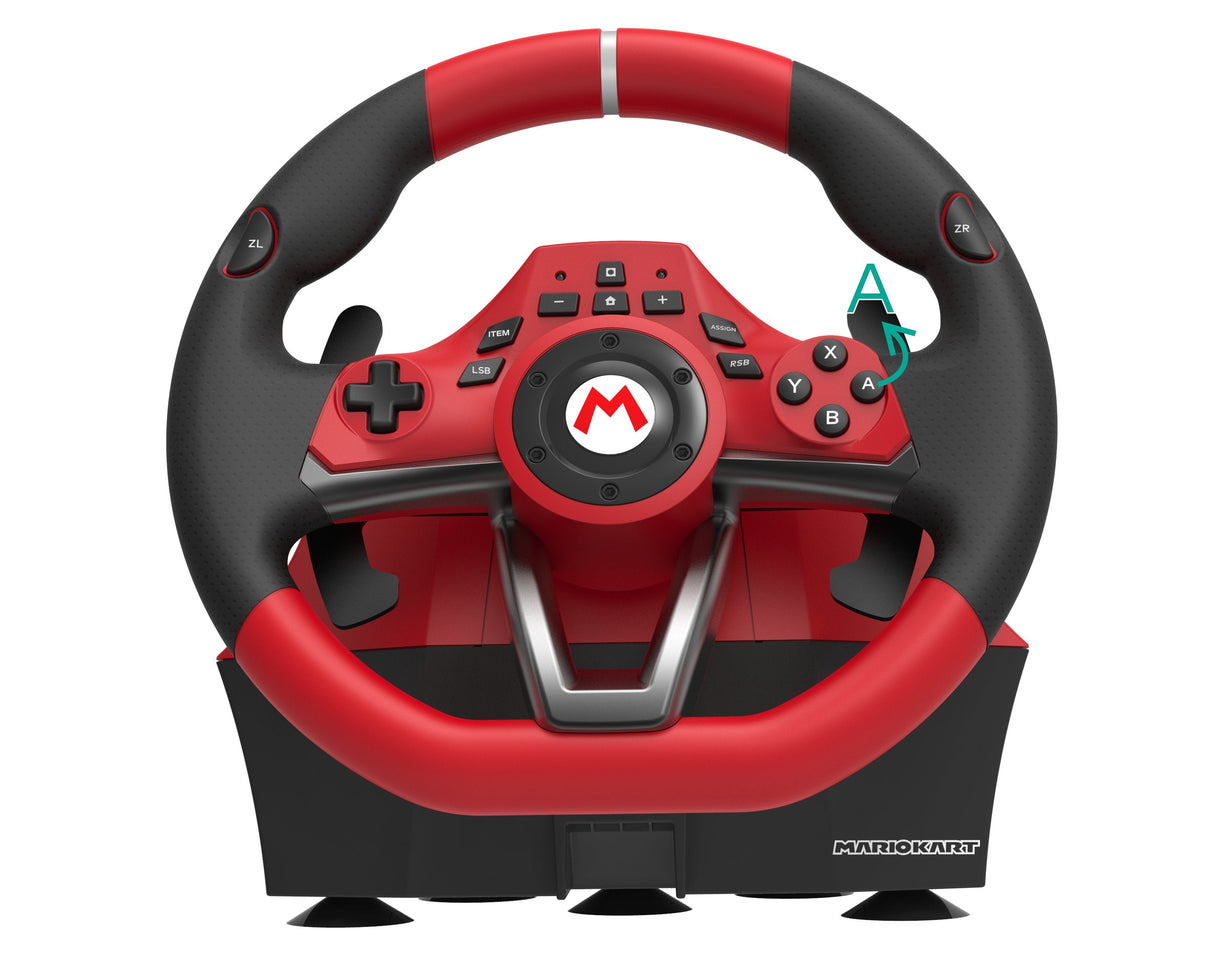 Volante De Carreras Con Pedales Hori Mario Kart Pro Deluxe Botones Programables Levas De Cambio Compatible Nintendo Switch/Pc