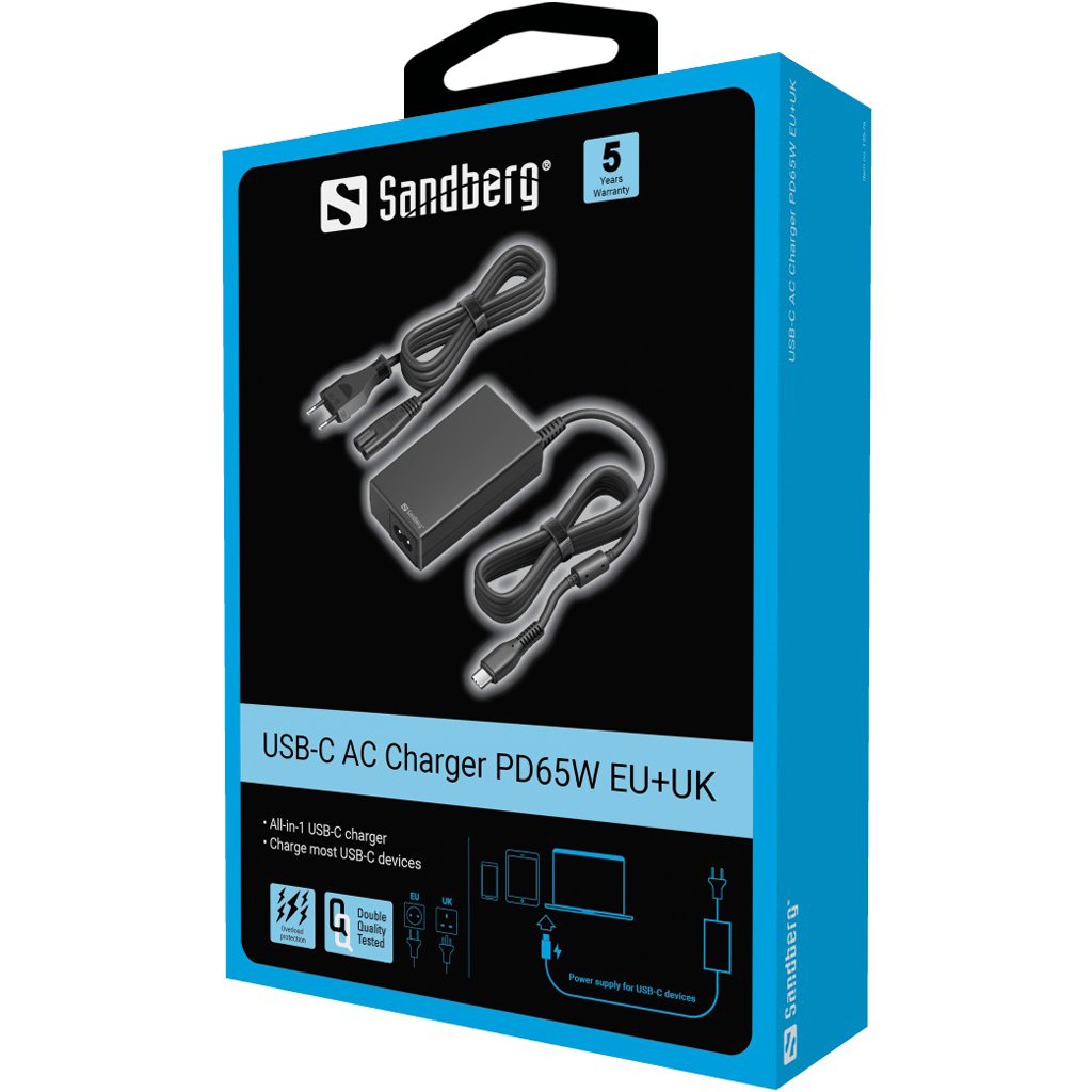 EAN 5705730135767 - Sandberg 135-76 adaptador e inversor de corriente Interior 65 W Negro imagen 2