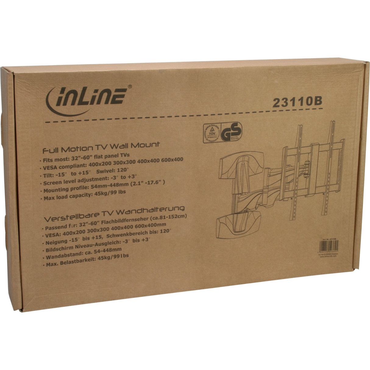 Soporte De Pared Para Tv Inline Para Tft / Led / Plasma 81 - 178 Cm 32 - 70" Máx. 45 Kg