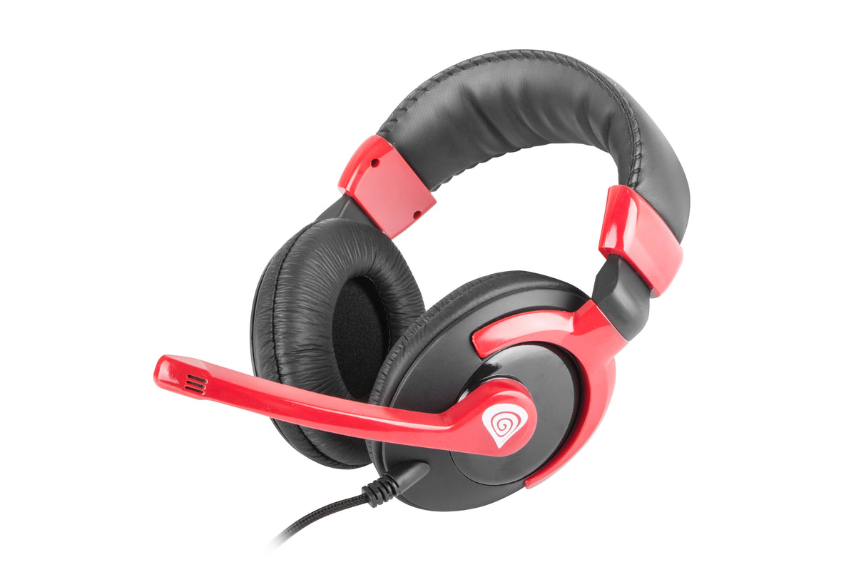 Natec Genesis Hm34x Auriculares Diadema Negro, Rojo