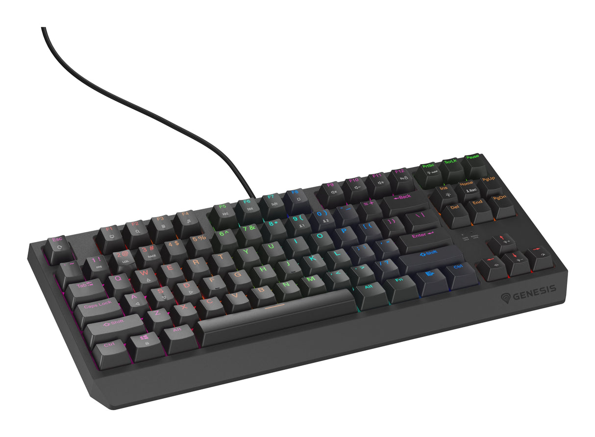 Genesis Thor 230 Tkl Mechanical Gaming Keyboard, Outemu Rojo Switch, Us Layout, Wired, Black