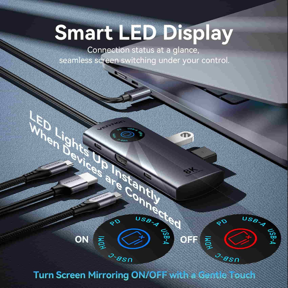 Docking Usb Tipo-C Vention Tqxhb 2xusb 1xusb Tipo-C 1xhdmi 1xusb Tipo-C Pd Gris