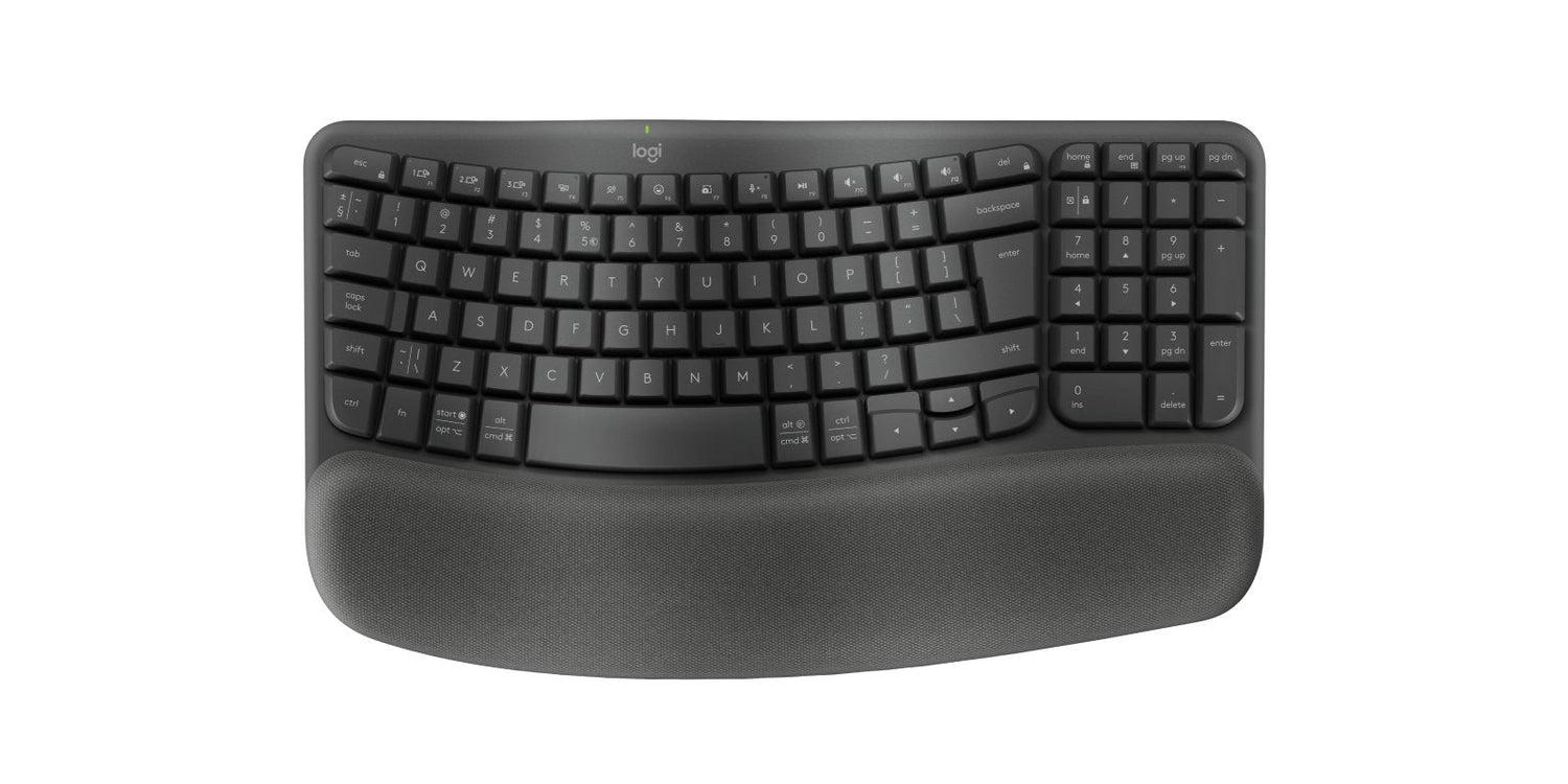 Teclado Ingles Logitech Wave Keys Rf Wireless + Bluetooth Qwerty Ee.Uu. Grafito