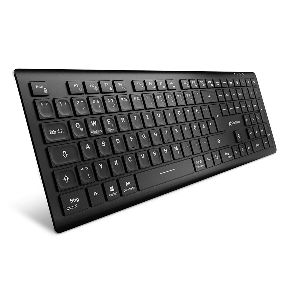 Sharkoon Officepal K30w, Teclado Negro, Desaprobación, Scratch Ddomes 4044951042333