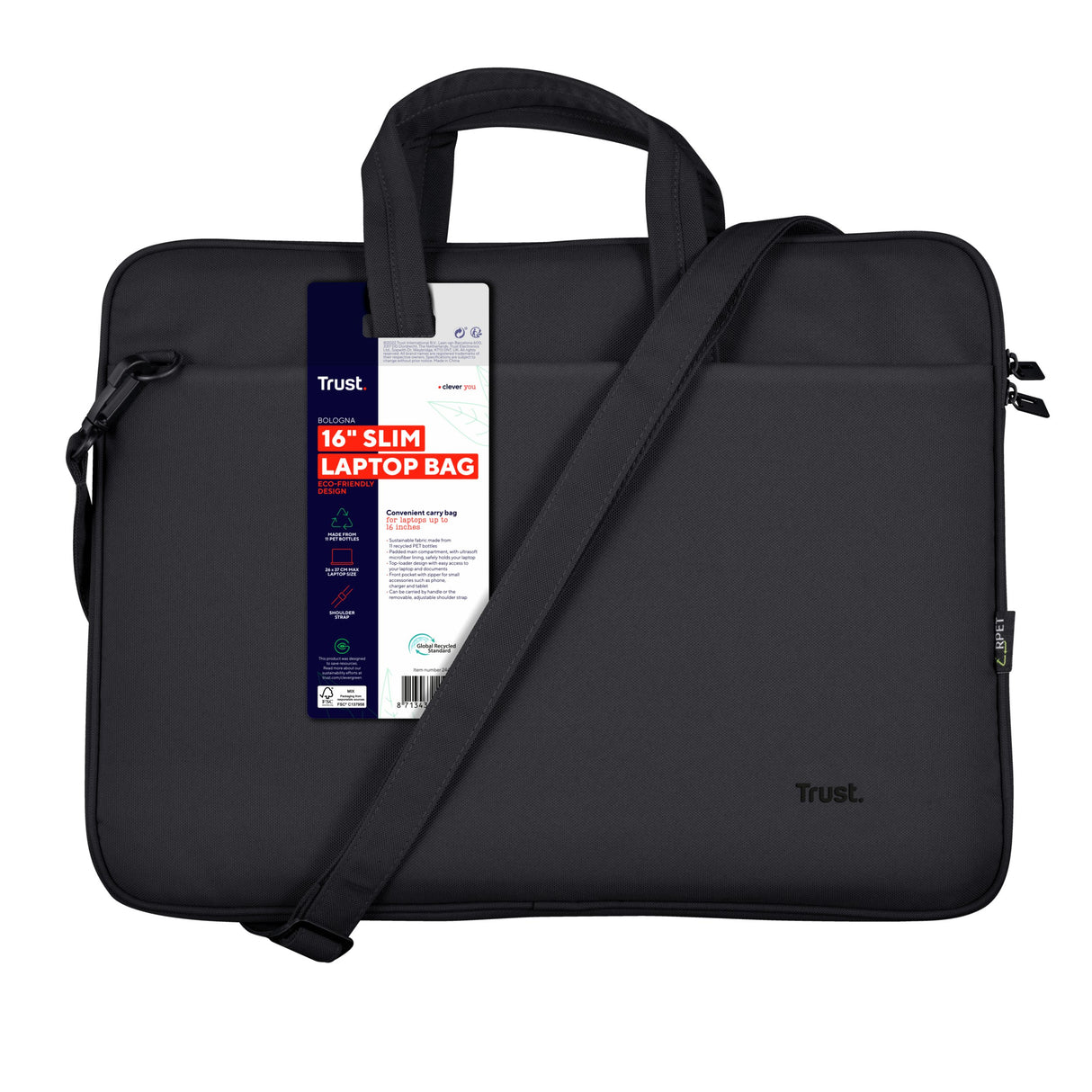 EAN 8713439244472 - Trust Bologna 40,6 cm (16") Maletín Toploader Negro imagen 6