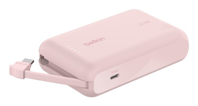 Powerbank Belkin Bpb021hqpk Boost Charge 10,000 Mah Charge Con Cable Integrado Usb-C 20w  Rosa