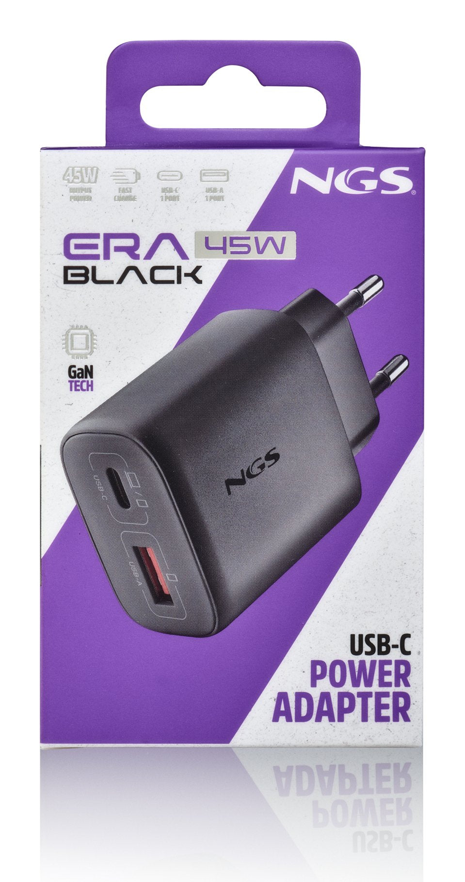 EAN 8435430626193 - NGS ERA 45W BLACK Universal Negro Corriente alterna Carga rápida Interior imagen 3