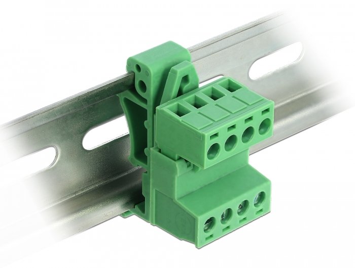 Terminalblock Set Para Carriles Din 4 Pin Con Rastermass 5,08 Mm Angulado