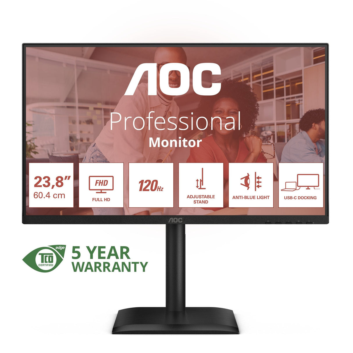 Monitor Aoc E4 24e4cv 23.8" 1920 X 1080 Pixeles Full Hd Led Negro
