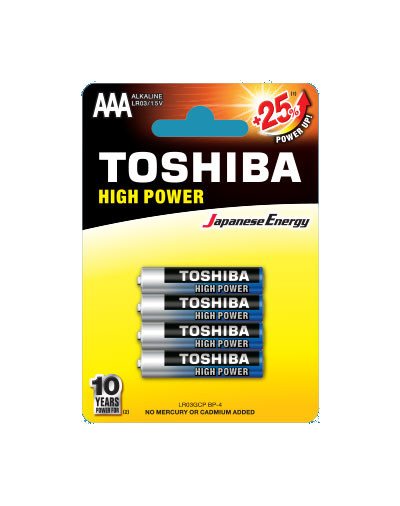 Pack De 4 Pilas Aaa Toshiba High Power Lr03 1.5v Alcalinas