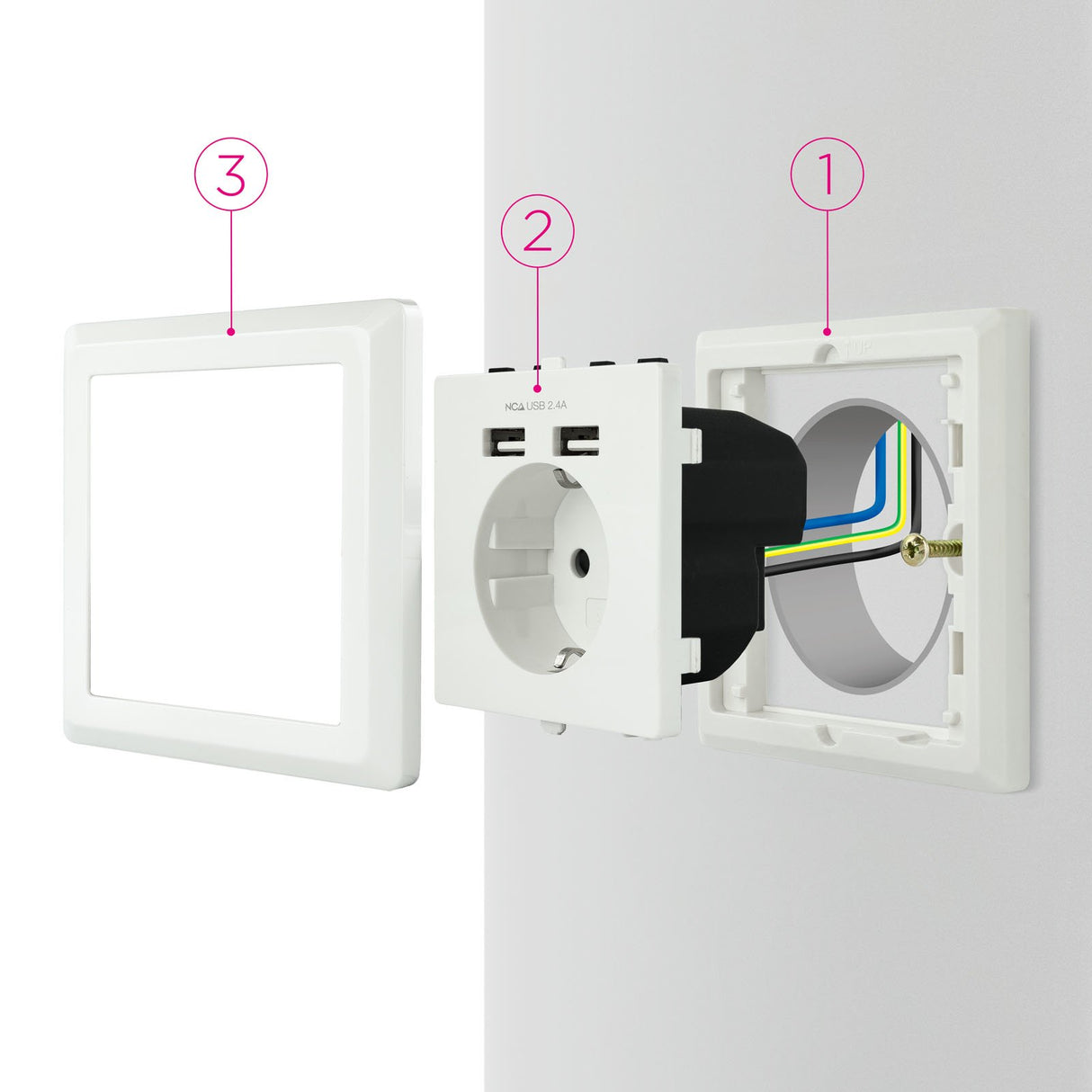 EAN 8433281009707 - Nanocable 10.35.0010 toma de corriente CEE 7/3 + USB Blanco imagen 7