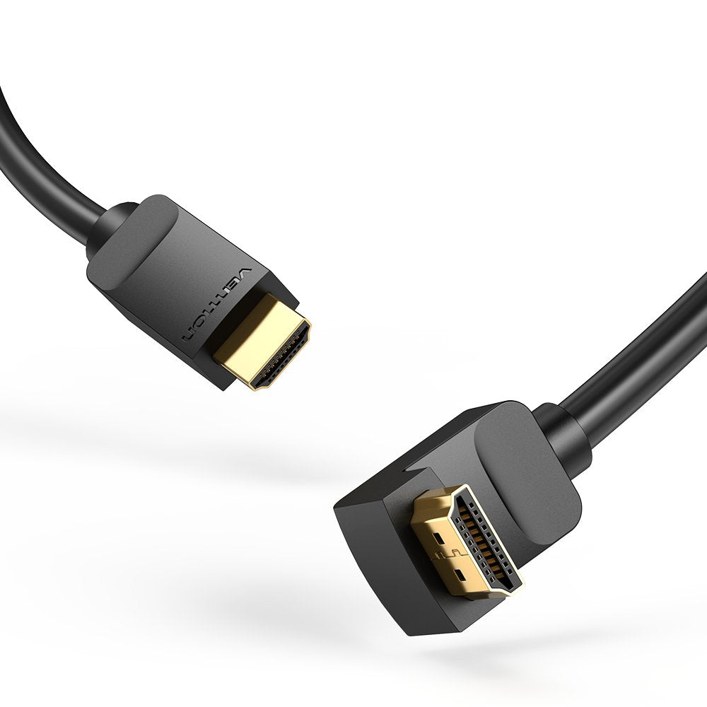 Cable Hdmi 2.0 4k Acodado Vention Aaqbh Hdmi Macho Hdmi Macho 2m Negro