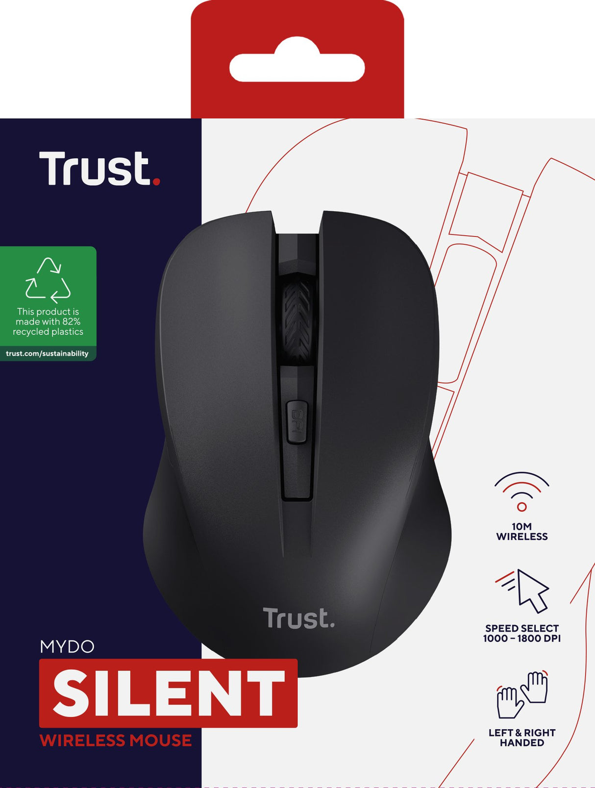 EAN 8713439250848 - Trust Mydo ratón Oficina Ambidextro RF inalámbrico Óptico 1800 DPI imagen 6