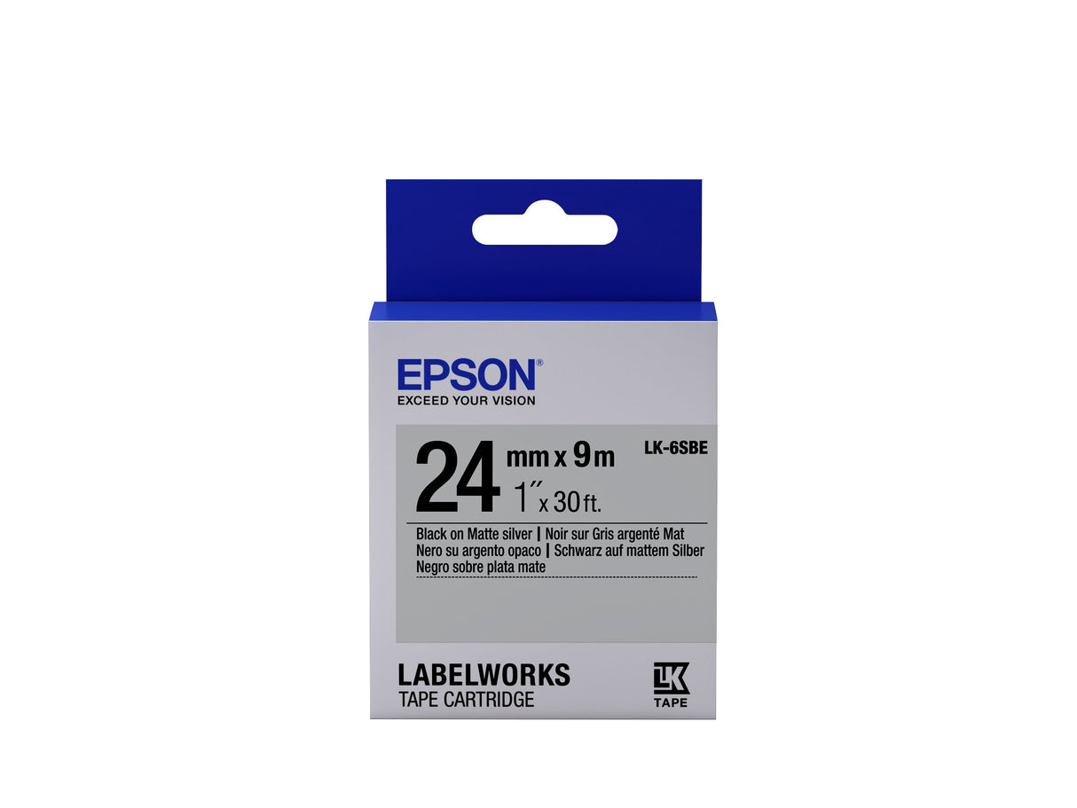 Epson Cinta Mate - Lk-6sbe Negra/Plata Mate 24/9