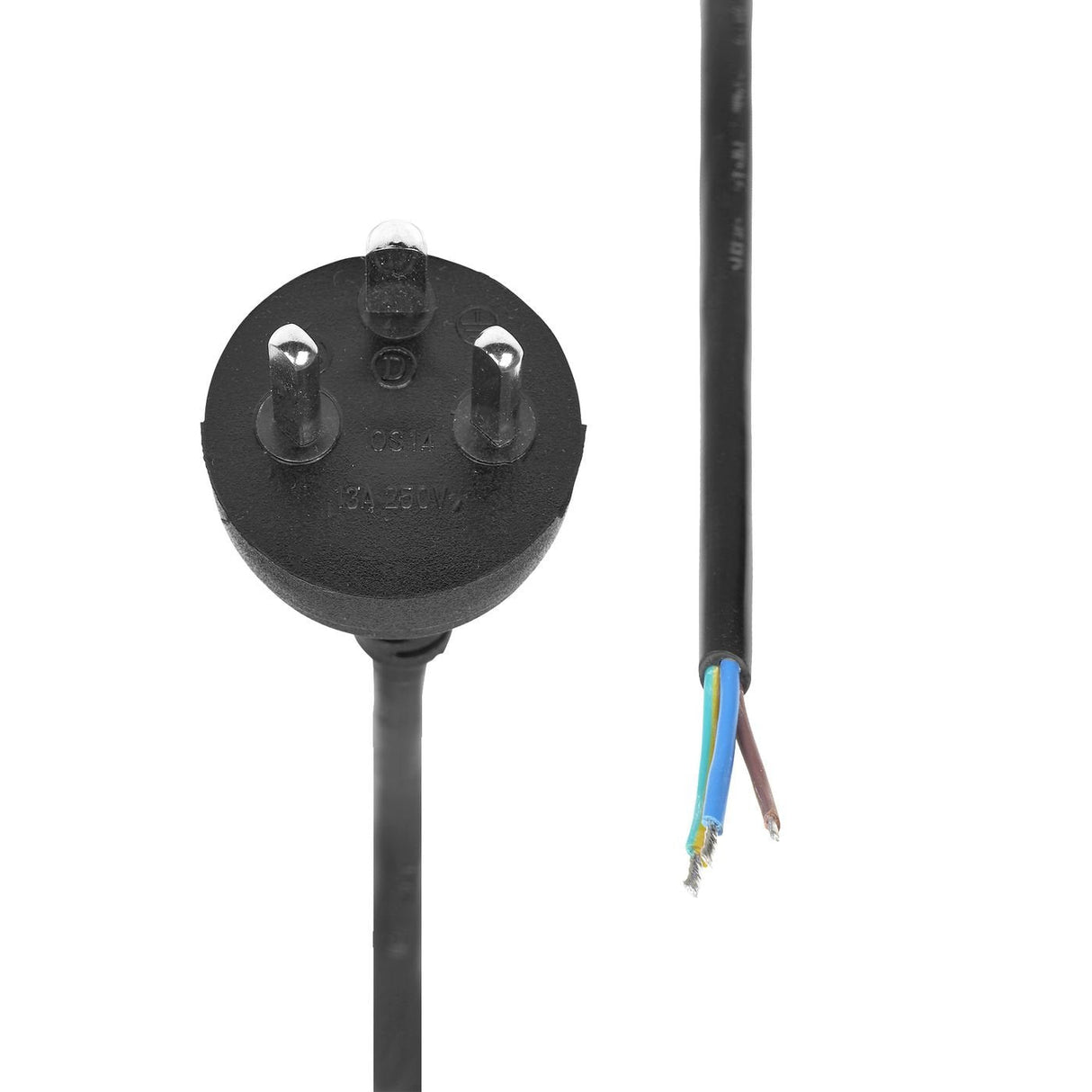 Type K Edb - Open End, Power Cable, 15m, Black