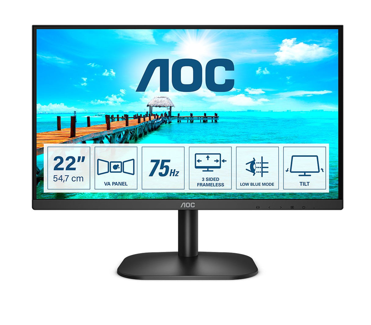 EAN 4038986127165 - AOC B2 22B2H/EU LED display 54,6 cm (21.5") 1920 x 1080 Pixeles Full HD Negro imagen 1