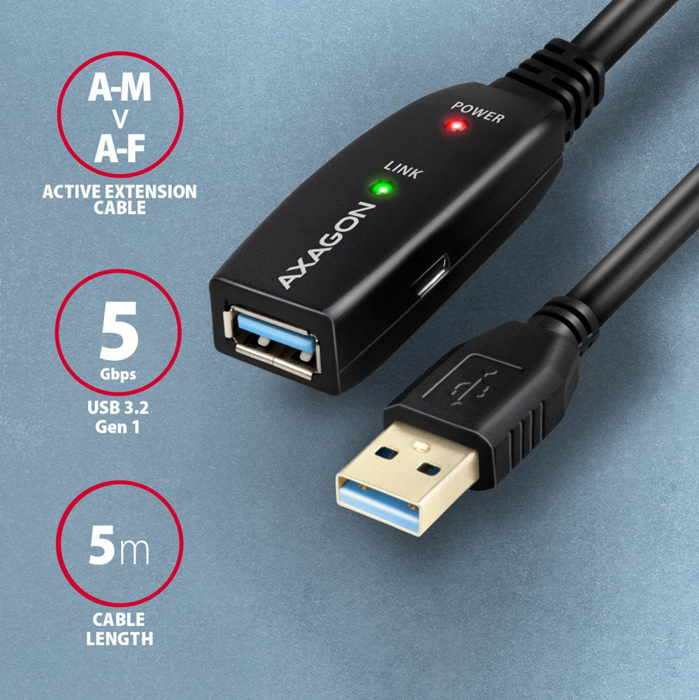 EAN 8595247907240 - Axagon ADR-305 USB 3.2 Gen 1 A-M -> A-F active extension/repeater cable 5m - Kabel - Digital/Daten cable imagen 3