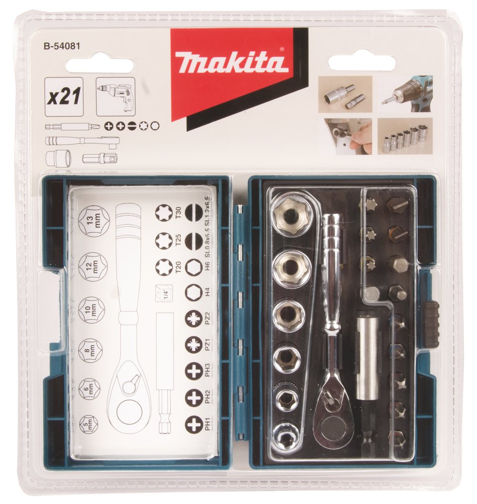 Makita B-54081 Ratchet + Bit Set