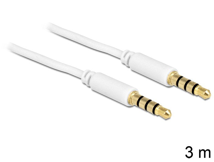 Delock Cable Jack 3,5 Mm 4 Pin Macho > Macho 3 M Blanco
