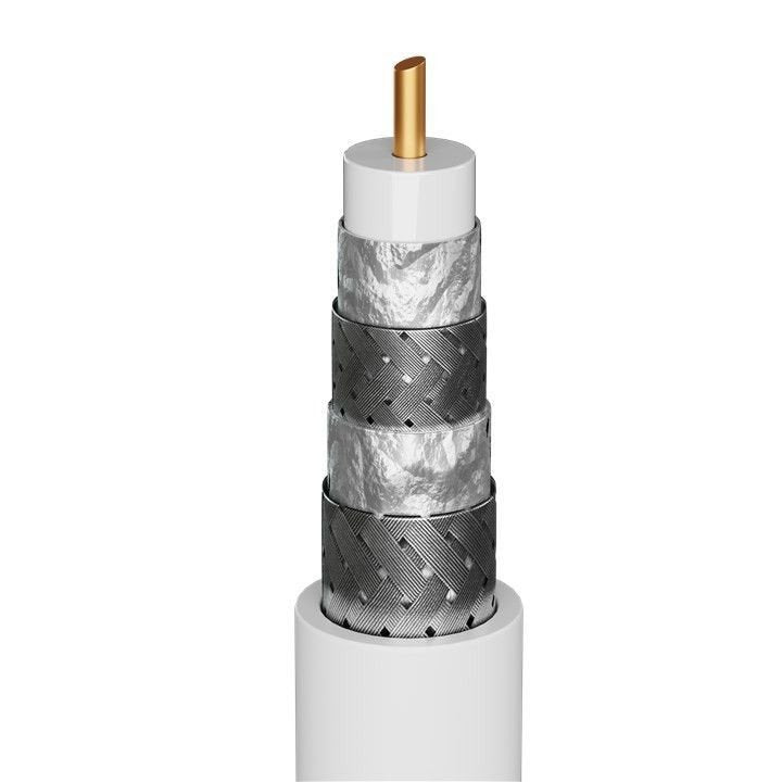 Cable De Antena Sat Goobay Tipo 135db , Conector F > Conector F Blanco, 2 Metros 70600