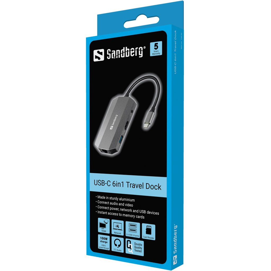 Sandberg Usb-C 6-In1 Travel Dock