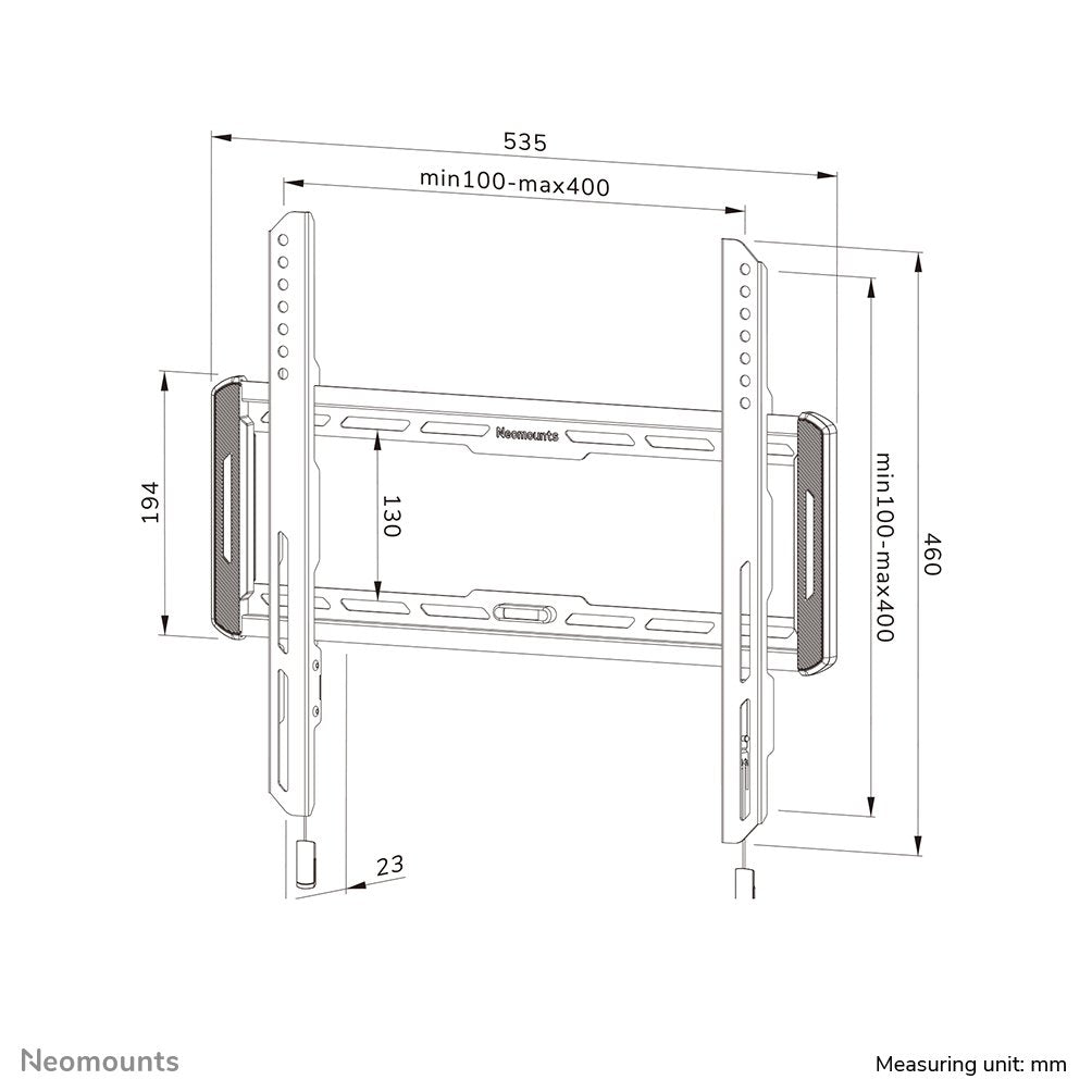 Screen Wall Mount (Fixed/ Ultrawall Thin/ Vesa 400x400) 100x100 - 400x400mm 60kg 32-65'' Fest Negro