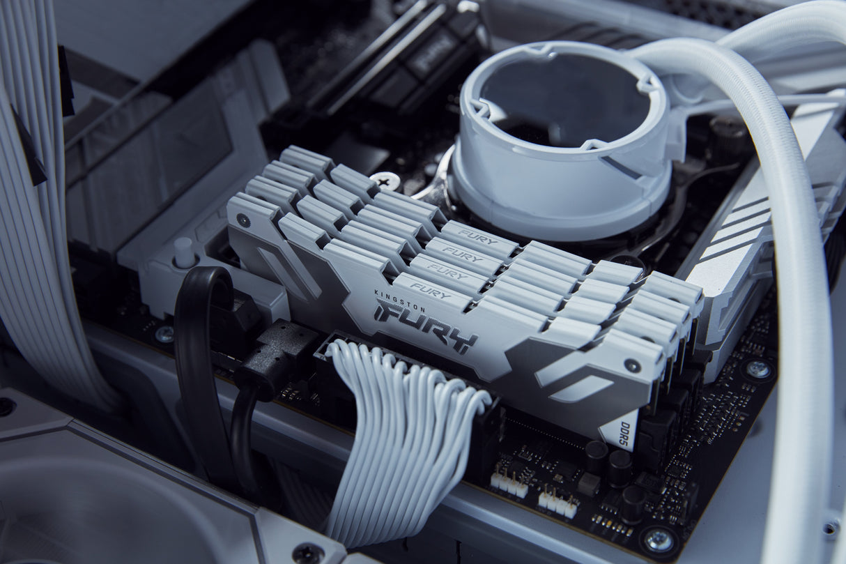 Memoria Kingston Fury 24 Gb 24x1 Gb Ddr5-8800, Plateado/Blanco, Kf588cu42rw-24, Renegade, Intel Xmp Kf588cu42rw-24