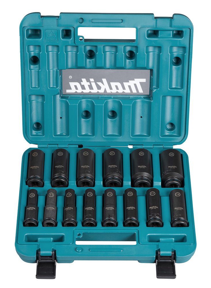 1 2" Set Of Impact Twist Heads Makita E-16586, 14 Pcs.
