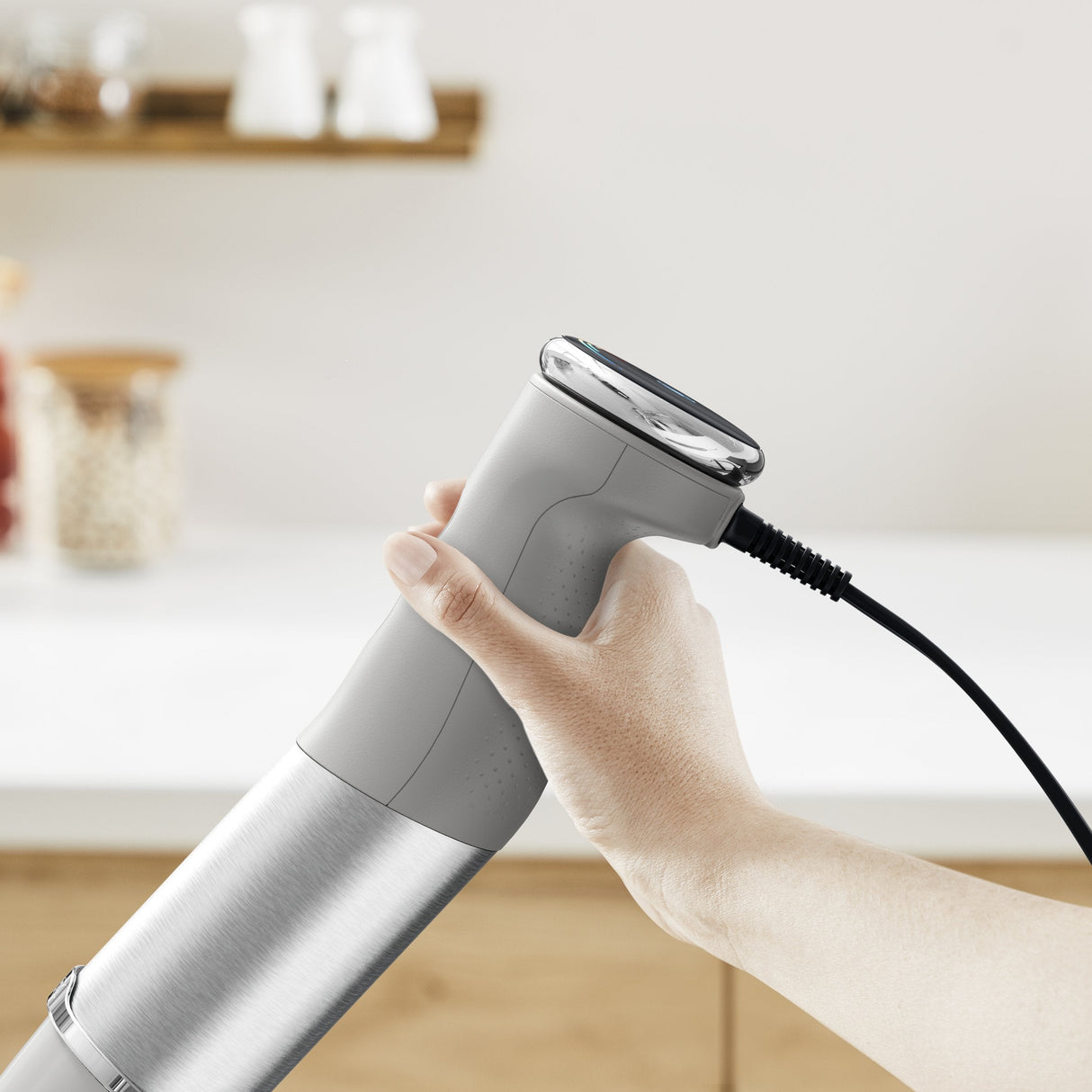 Batidora Tefal Quickchef+ Hb673b30 De Inmersión 1000 W Gris, Acero Inoxidable