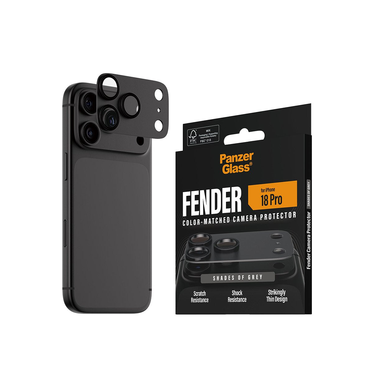 Panzerglass Fender Ip 18 Pro Shades Of Grey Kameraschutz