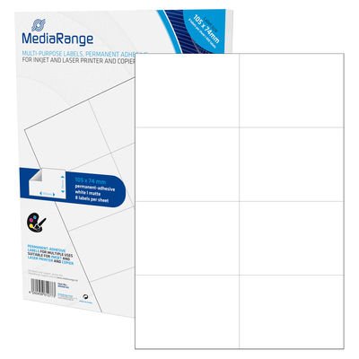 EAN 4260459612773 - MediaRange MRINK145 etiqueta autoadhesiva Permanente Blanco 400 pieza(s) imagen 1