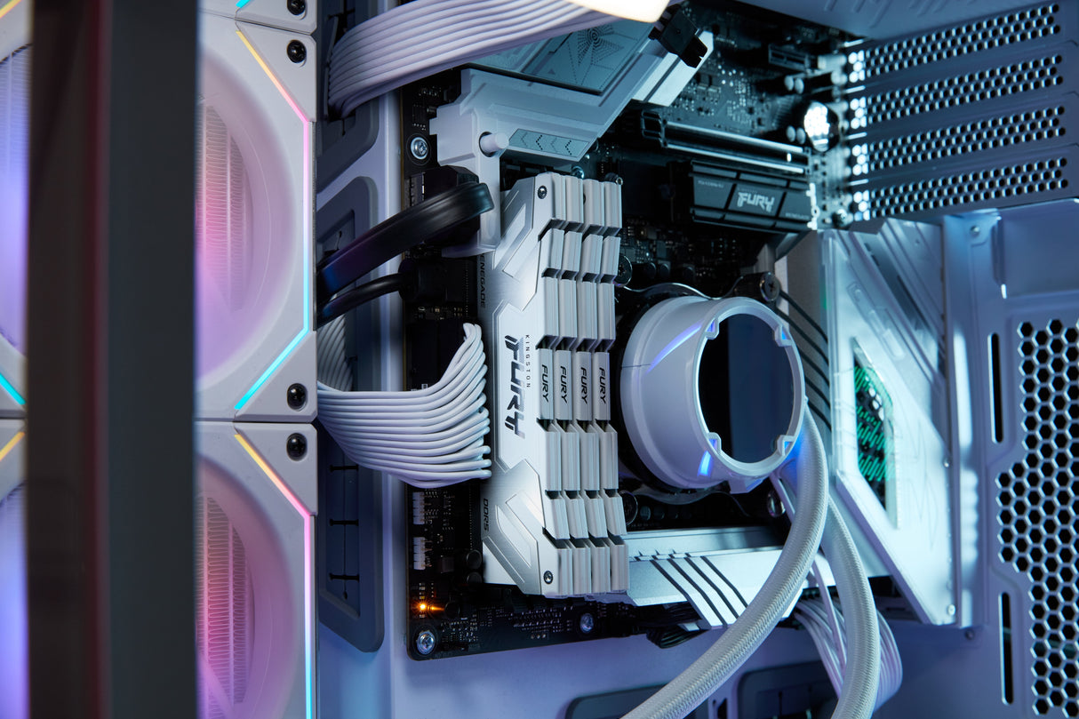 Memoria Kingston Fury 24 Gb 24x1 Gb Ddr5-8800, Plateado/Blanco, Kf588cu42rw-24, Renegade, Intel Xmp Kf588cu42rw-24
