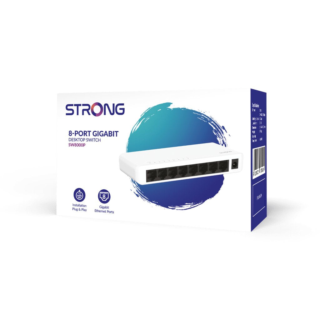 EAN 9120072375620 - Strong SW8000P switch Gigabit Ethernet (10/100/1000) Blanco imagen 8